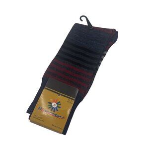 US Bingoshop Striped Socks Size 10-13 Shoe Size 6-12 Cotton Blend Multicolor